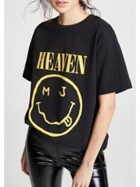 NWT Marc Jacobs Heaven Smiley T Shirt Redux Grunge Black Cotton XS $115 [jb]